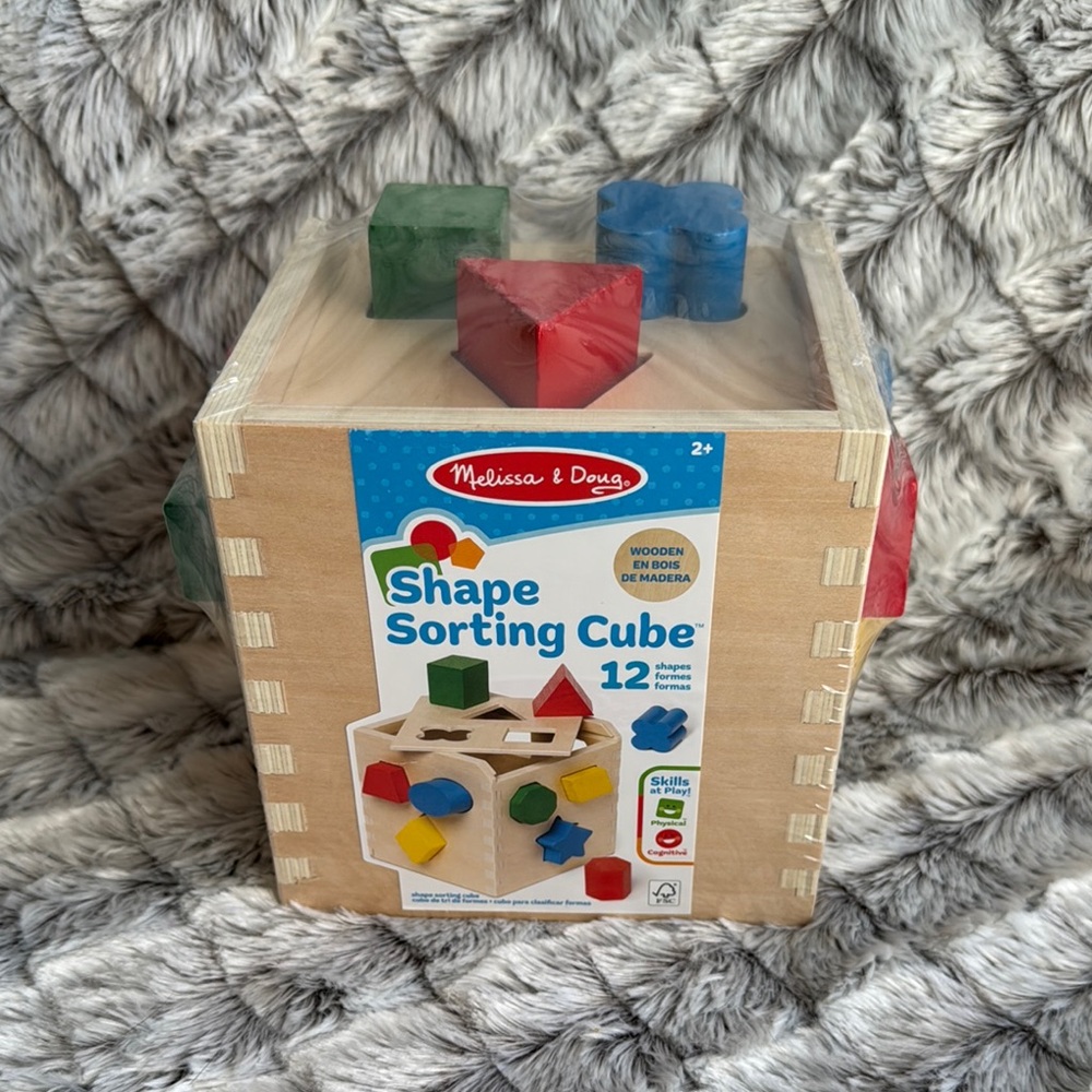 Melissa & Doug Tan Learning Shape Sorter Cube